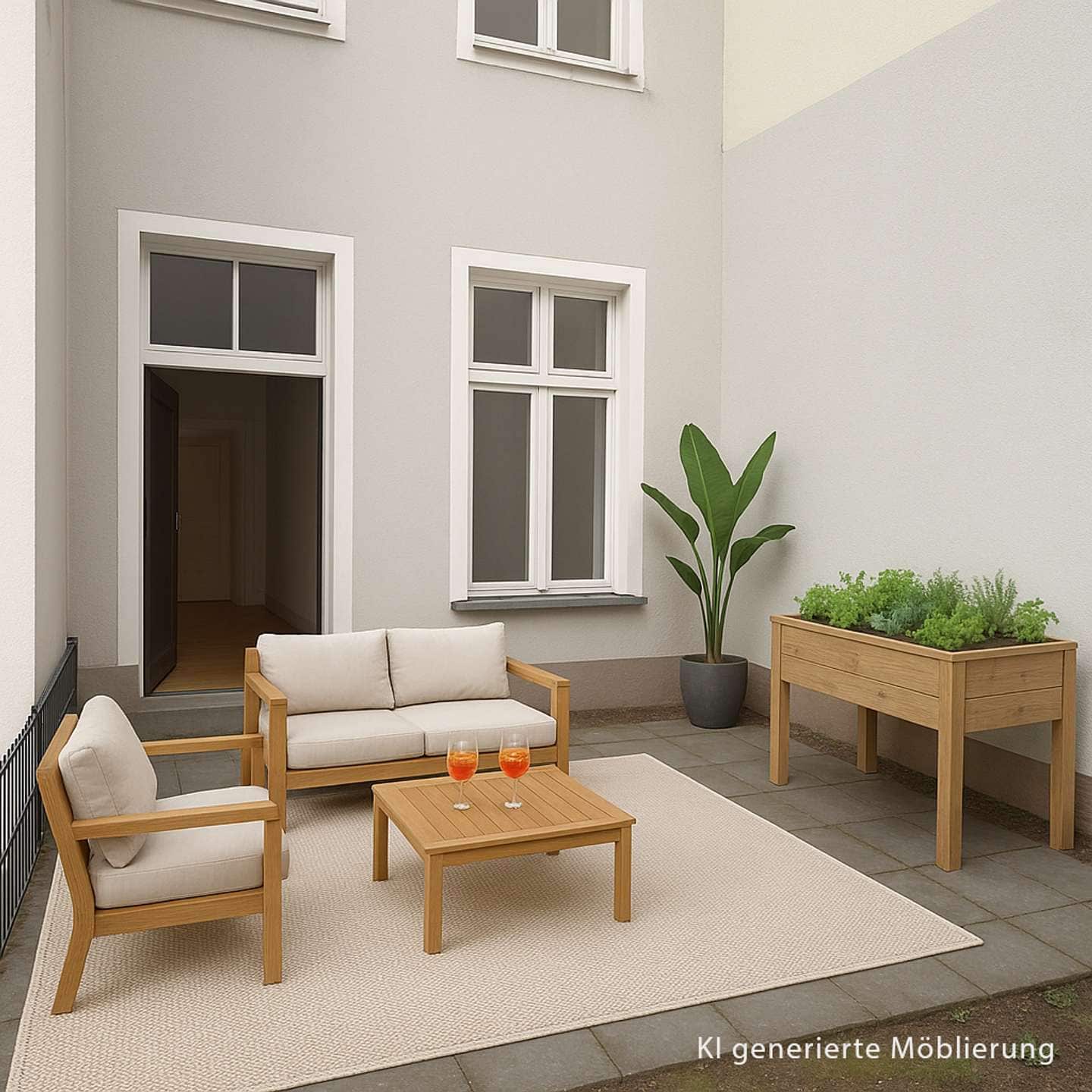 Krefelder WE 15 Terrasse virtuelle Möblierung