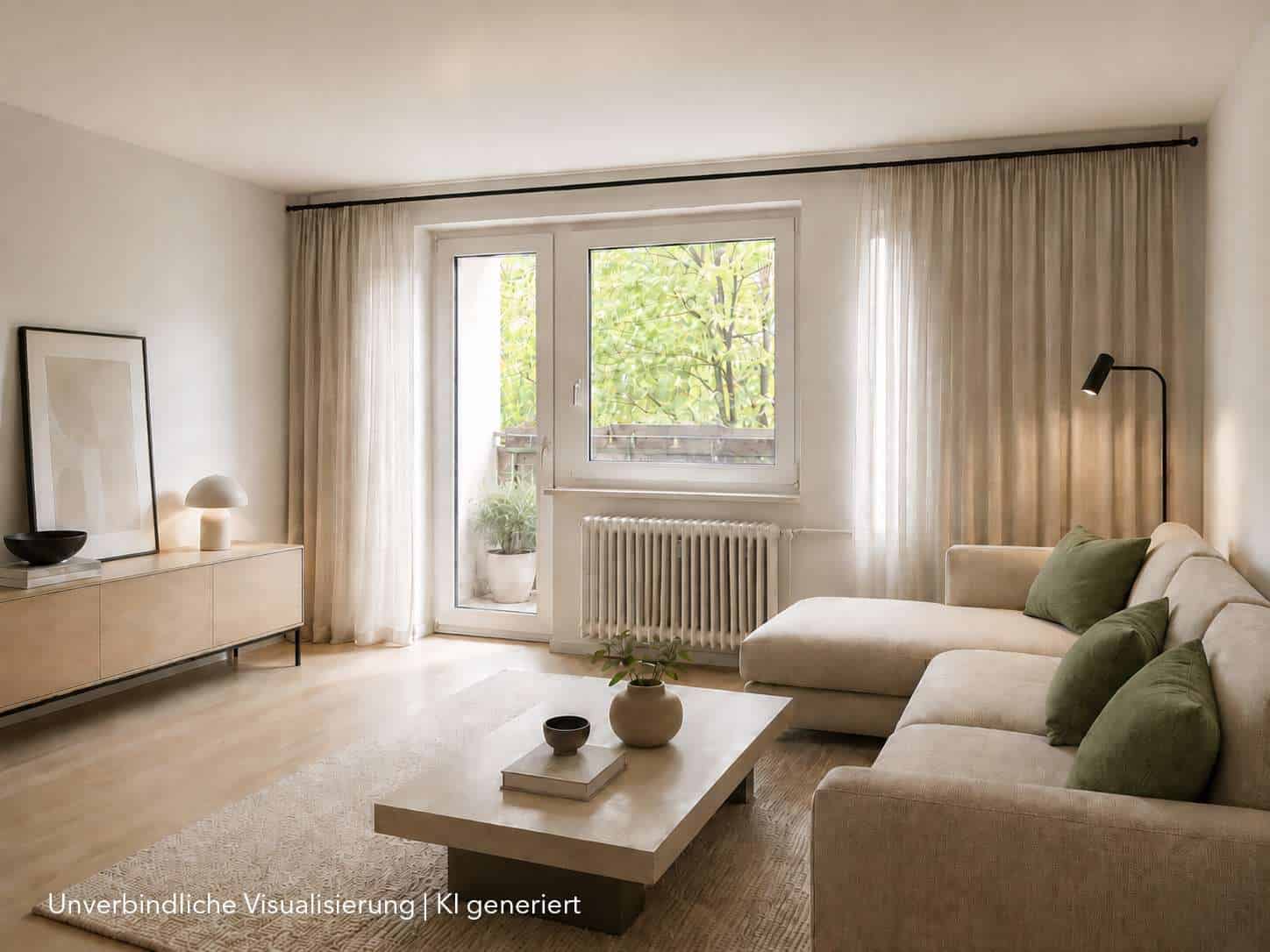 Visualisierung Wohnzimmer WE 05